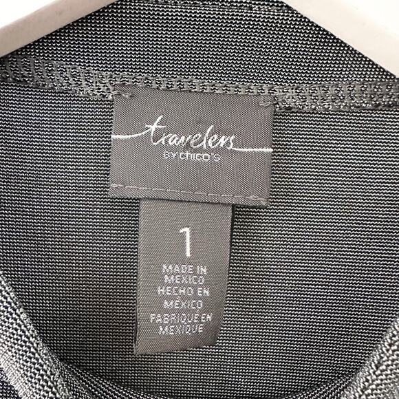 Travelers by Chico's Grey Slink Mock Neck Sleeveless Top Full Length Pants Set 1 - Picture 4 of 11